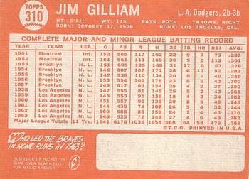 Jim Gilliam  baseball card collectible - Main Image 2