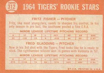 Tigers 1964 Rookie Stars (Fritz Fisher / Fred Gladding)  baseball card collectible - Main Image 2