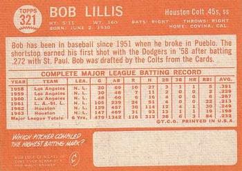 Bob Lillis  baseball card collectible - Main Image 2