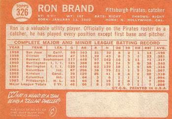 Ron Brand  baseball card collectible - Main Image 2