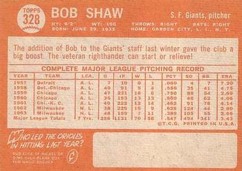 Bob Shaw  baseball card collectible - Main Image 2