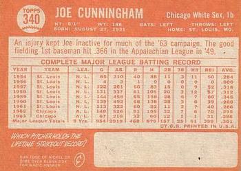 Joe Cunningham  baseball card collectible - Main Image 2