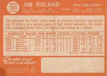 Jim Roland  baseball card collectible - Main Image 2