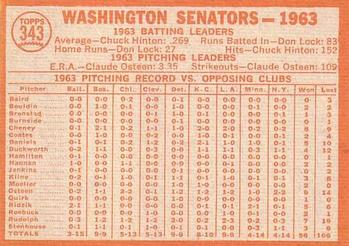 Washington Senators  baseball card collectible - Main Image 2