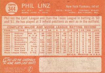 Phil Linz  baseball card collectible - Main Image 2