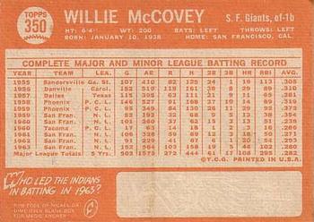 Willie McCovey  baseball card collectible - Main Image 2