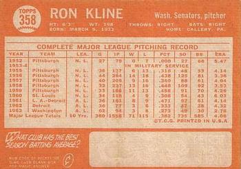 Ron Kline  baseball card collectible - Main Image 2