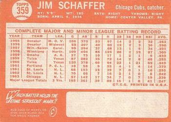 Jim Schaffer  baseball card collectible - Main Image 2