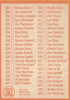 5th Series Checklist: 353-429  baseball card collectible - Main Image 2