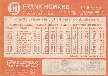 Frank Howard  baseball card collectible - Main Image 2