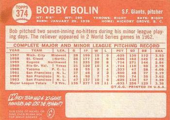Bobby Bolin  baseball card collectible - Main Image 2