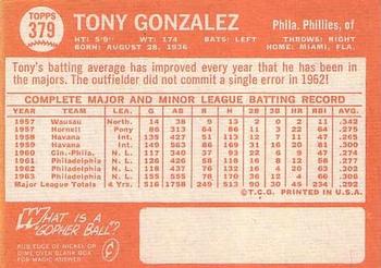 Tony Gonzalez  baseball card collectible - Main Image 2