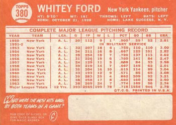 Whitey Ford  baseball card collectible - Main Image 2