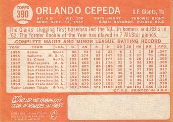 Orlando Cepeda  baseball card collectible - Main Image 2