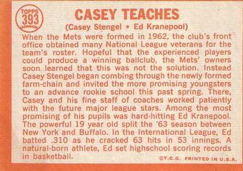Casey Teaches (Casey Stengel / Ed Kranepool)  baseball card collectible - Main Image 2