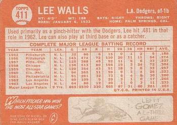Lee Walls  baseball card collectible - Main Image 2