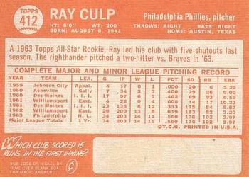 Ray Culp  baseball card collectible - Main Image 2