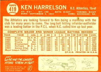 Ken Harrelson  baseball card collectible - Main Image 2