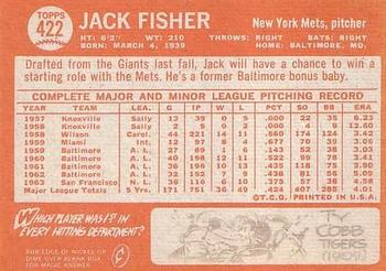 Jack Fisher  baseball card collectible - Main Image 2