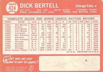 Dick Bertell  baseball card collectible - Main Image 2