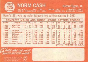 Norm Cash  baseball card collectible - Main Image 2