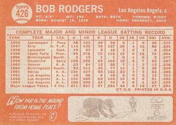 Bob Rodgers  baseball card collectible - Main Image 2