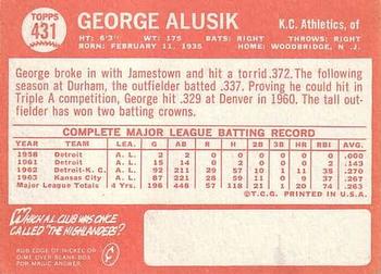 George Alusik  baseball card collectible - Main Image 2