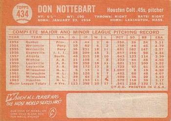 Don Nottebart  baseball card collectible - Main Image 2