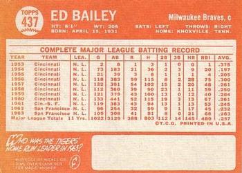 Ed Bailey  baseball card collectible - Main Image 2