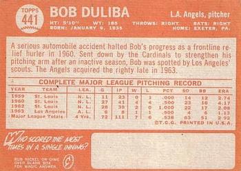 Bob Duliba  baseball card collectible - Main Image 2