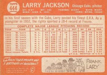 Larry Jackson  baseball card collectible - Main Image 2