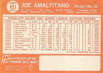 Joe Amalfitano  baseball card collectible - Main Image 2
