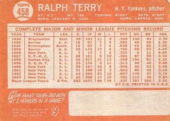Ralph Terry  baseball card collectible - Main Image 2