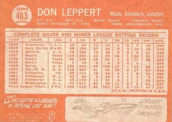 Don Leppert  baseball card collectible - Main Image 2