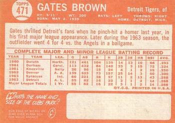 Gates Brown  baseball card collectible - Main Image 2