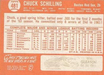 Chuck Schilling  baseball card collectible - Main Image 2