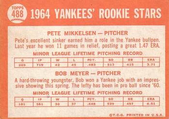 Yankees 1964 Rookie Stars (Pete Mikkelsen / Bob Meyer)  baseball card collectible - Main Image 2