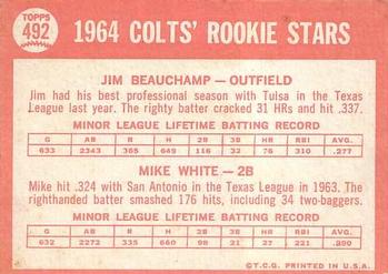 Colts 1964 Rookie Stars (Jim Beauchamp / Mike White)  baseball card collectible - Main Image 2