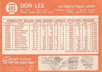 Don Lee  baseball card collectible - Main Image 2