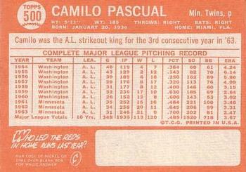 Camilo Pascual  baseball card collectible - Main Image 2