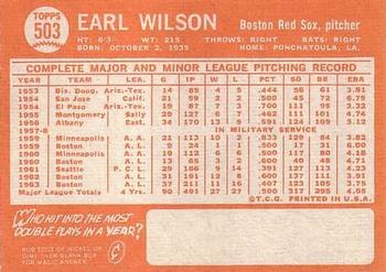 Earl Wilson  baseball card collectible - Main Image 2