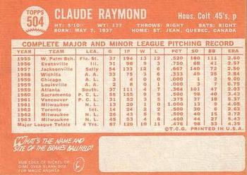 Claude Raymond  baseball card collectible - Main Image 2