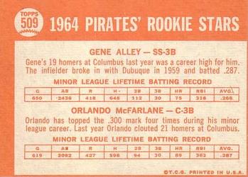 Pirates 1964 Rookie Stars  baseball card collectible - Main Image 2