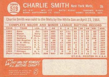 Charlie Smith  baseball card collectible - Main Image 2