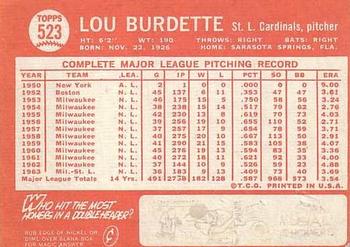 Lew Burdette  baseball card collectible - Main Image 2