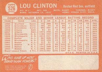 Lou Clinton  baseball card collectible - Main Image 2
