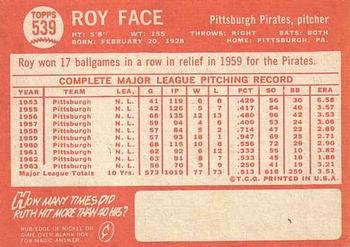 Roy Face  baseball card collectible - Main Image 2
