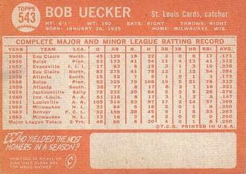 Bob Uecker  baseball card collectible - Main Image 2