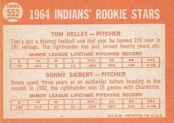 Indians 1964 Rookie Stars (Tom Kelley / Sonny Siebert)  baseball card collectible - Main Image 2