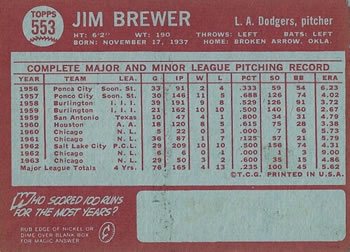 Jim Brewer  baseball card collectible - Main Image 2